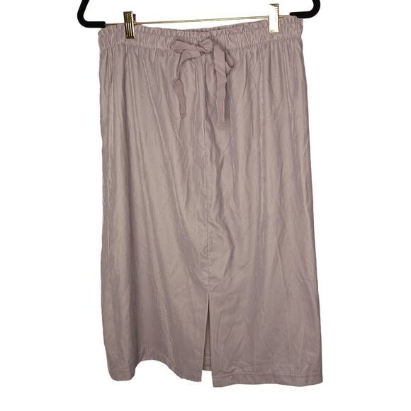 Loft Outlet Elastic Drawstring Waist Velveteen Skirt Gray Medium - Picture 1 of 8